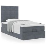 Casa si Gradina - Mobilier - Paturi si accesorii - Paturi - Cadru de pat otoman cu saltele Gri inchis 100x200cm catifea - Infinity.ro