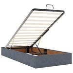 Casa si Gradina - Mobilier - Paturi si accesorii - Paturi - Cadru de pat otoman cu saltele Gri inchis 100x200cm catifea - Infinity.ro