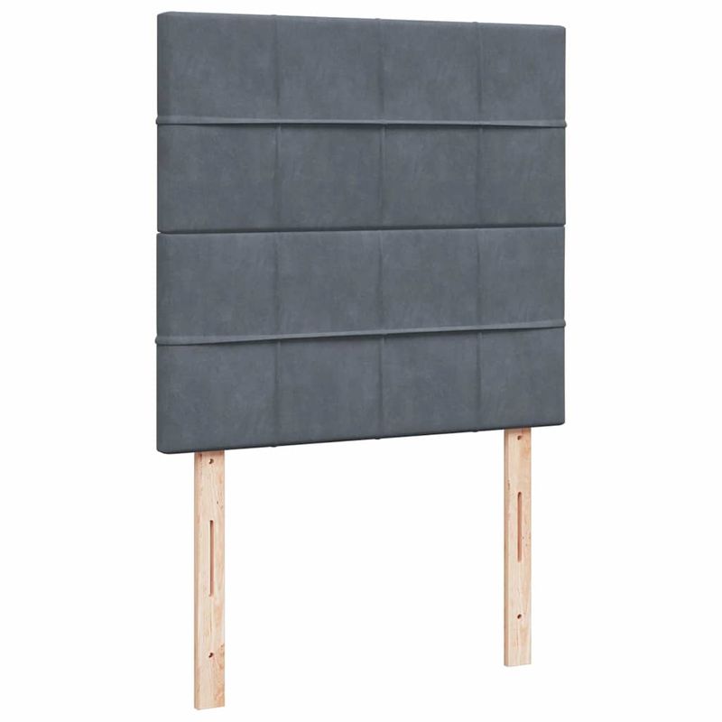 Casa si Gradina - Mobilier - Paturi si accesorii - Paturi - Cadru de pat otoman cu saltele Gri inchis 100x200cm catifea - Infinity.ro