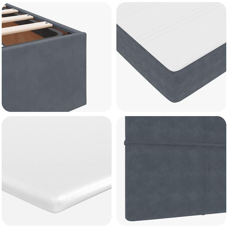 Casa si Gradina - Mobilier - Paturi si accesorii - Paturi - Cadru de pat otoman cu saltele Gri inchis 100x200cm catifea - Infinity.ro