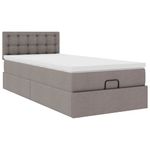 Casa si Gradina - Mobilier - Paturi si accesorii - Paturi - Pat otoman cu saltea Taupe 100x200 cm Stofa, model nasturi - Infinity.ro