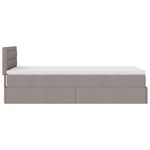 Casa si Gradina - Mobilier - Paturi si accesorii - Paturi - Pat otoman cu saltea Taupe 100x200 cm Stofa, model nasturi - Infinity.ro