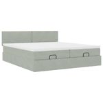 Casa si Gradina - Mobilier - Paturi si accesorii - Paturi - Cadru de pat otoman cu saltele Gri deschis 180x200cm catifea - Infinity.ro