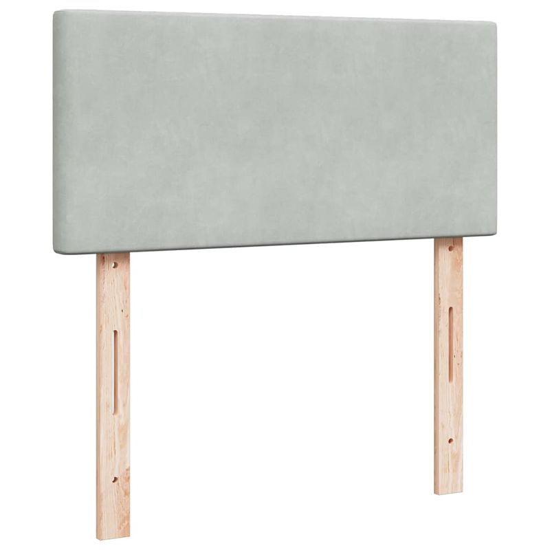 Casa si Gradina - Mobilier - Paturi si accesorii - Paturi - Cadru de pat otoman cu saltele Gri deschis 180x200cm catifea - Infinity.ro