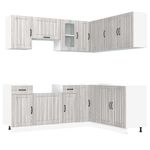 Casa si Gradina - Mobilier - Comode si corpuri - Corpuri bucatarie - Set de dulapuri de bucatarie 11 piese „Kalmar” lemn Sonoma gri - Infinity.ro