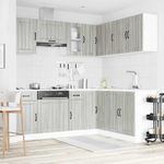Casa si Gradina - Mobilier - Comode si corpuri - Corpuri bucatarie - Set de dulapuri de bucatarie 11 piese „Kalmar” lemn Sonoma gri - Infinity.ro