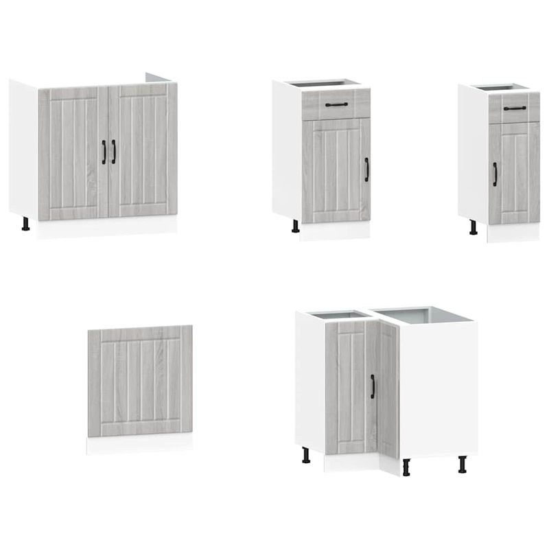 Casa si Gradina - Mobilier - Comode si corpuri - Corpuri bucatarie - Set de dulapuri de bucatarie 11 piese „Kalmar” lemn Sonoma gri - Infinity.ro