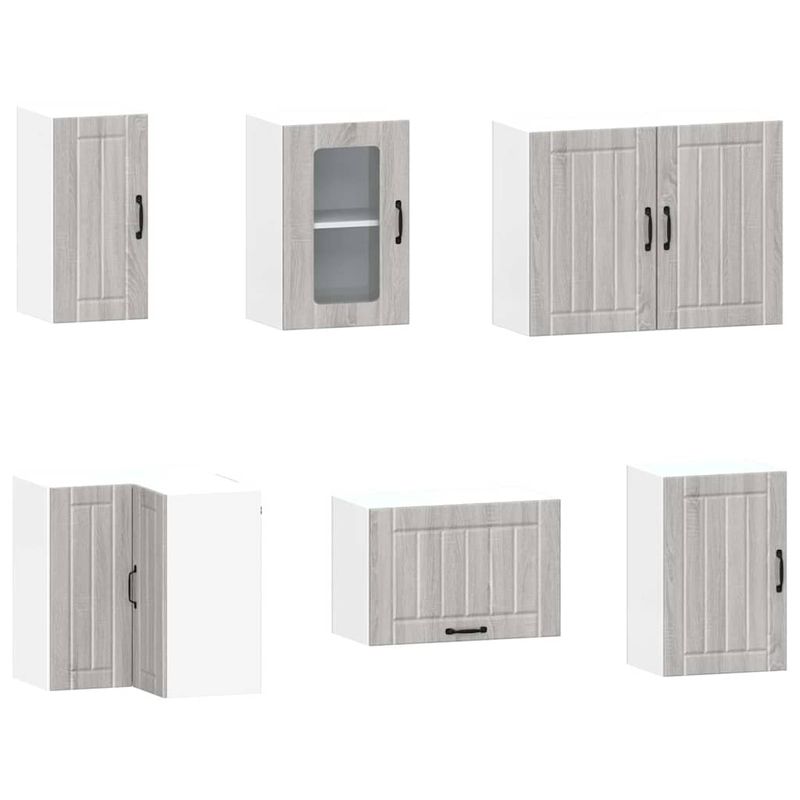 Casa si Gradina - Mobilier - Comode si corpuri - Corpuri bucatarie - Set de dulapuri de bucatarie 11 piese „Kalmar” lemn Sonoma gri - Infinity.ro