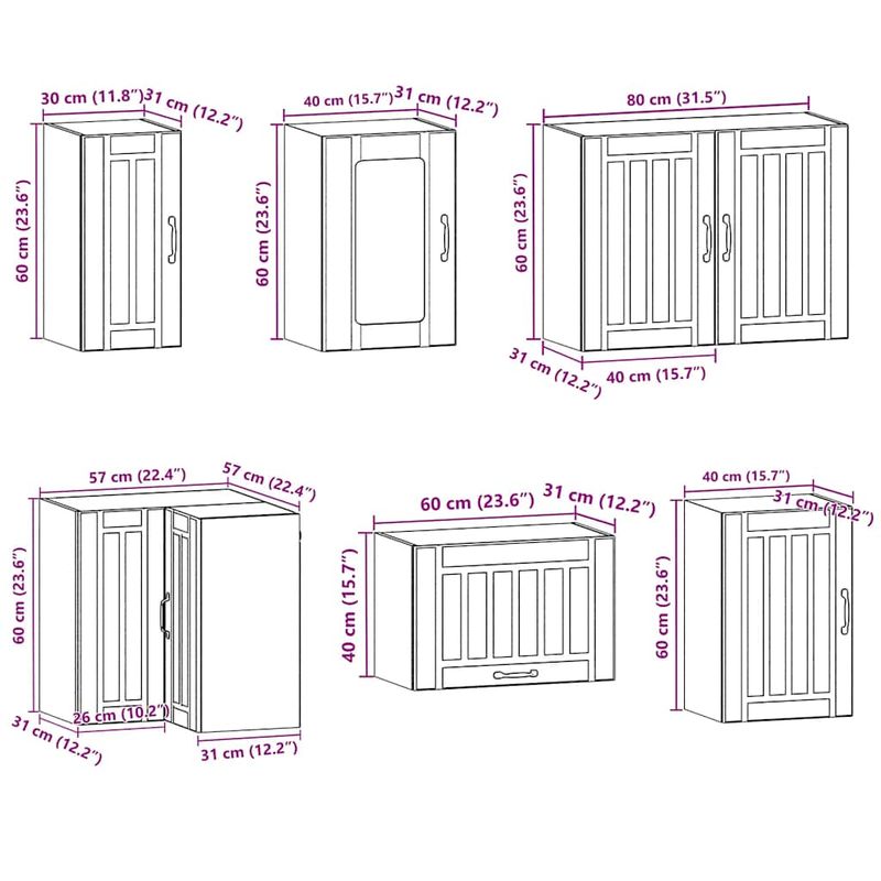 Casa si Gradina - Mobilier - Comode si corpuri - Corpuri bucatarie - Set de dulapuri de bucatarie 11 piese „Kalmar” lemn Sonoma gri - Infinity.ro