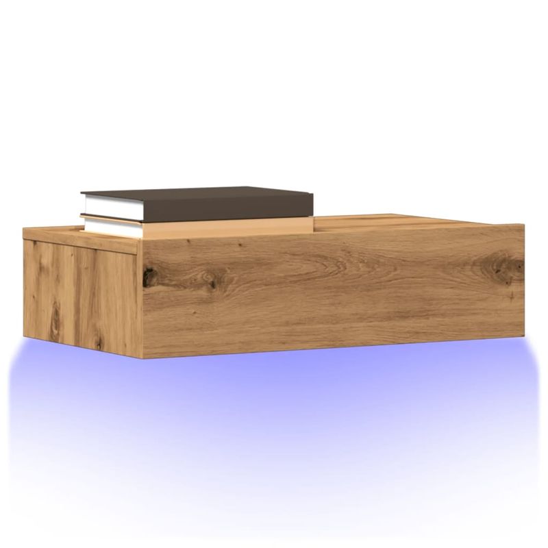 Casa si Gradina - Mobilier - Comode si corpuri - Comode - Comoda TV cu lumini LED, stejar artizanal, 60x35x15,5 cm - Infinity.ro