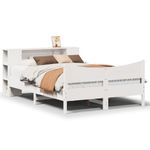 Casa si Gradina - Mobilier - Paturi si accesorii - Paturi - Cadru de pat fara saltea, alb, 140x200 cm, lemn masiv pin - Infinity.ro