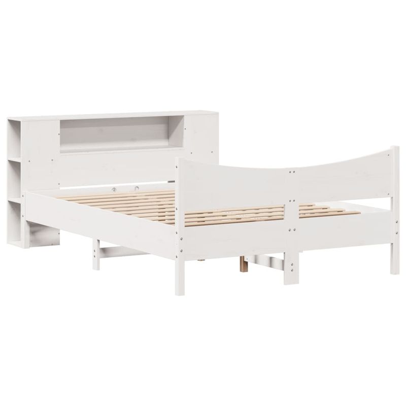 Casa si Gradina - Mobilier - Paturi si accesorii - Paturi - Cadru de pat fara saltea, alb, 140x200 cm, lemn masiv pin - Infinity.ro