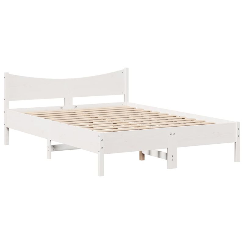 Casa si Gradina - Mobilier - Paturi si accesorii - Paturi - Cadru de pat fara saltea, alb, 140x200 cm, lemn masiv pin - Infinity.ro