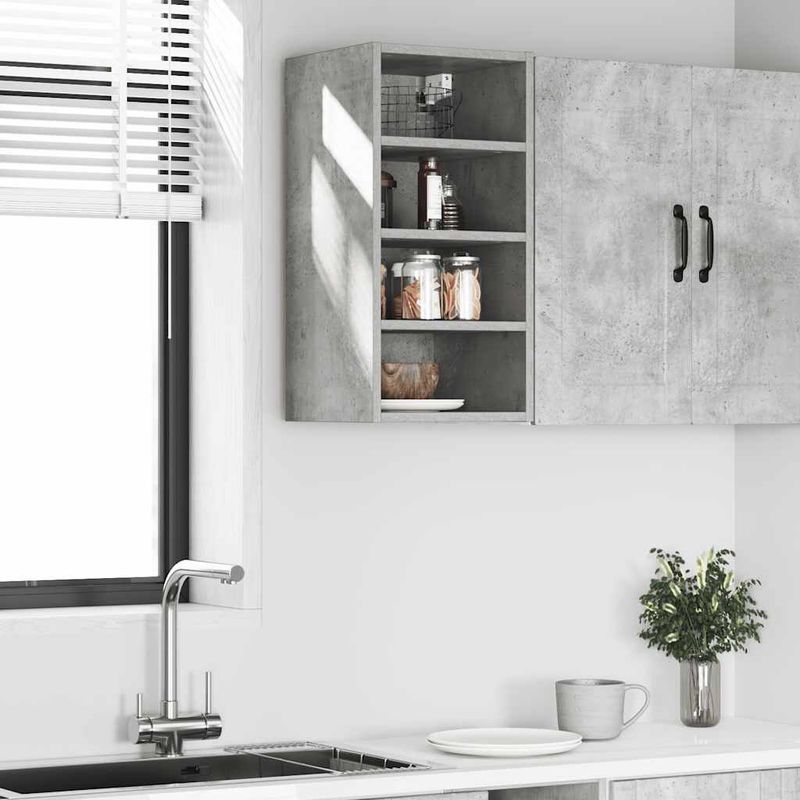 Casa si Gradina - Mobilier - Comode si corpuri - Corpuri bucatarie - Dulap suspendat, gri beton, 30x29,5x60 cm, PAL - Infinity.ro