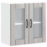 Casa si Gradina - Mobilier - Comode si corpuri - Corpuri bucatarie - Dulap bucatarie cu usa sticla Kalmar lemn prelucrat gri Sonoma - Infinity.ro