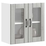 Casa si Gradina - Mobilier - Comode si corpuri - Corpuri bucatarie - Dulap bucatarie cu usa sticla Kalmar lemn prelucrat gri Sonoma - Infinity.ro