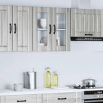 Casa si Gradina - Mobilier - Comode si corpuri - Corpuri bucatarie - Dulap bucatarie cu usa sticla Kalmar lemn prelucrat gri Sonoma - Infinity.ro