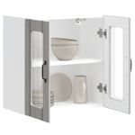 Casa si Gradina - Mobilier - Comode si corpuri - Corpuri bucatarie - Dulap bucatarie cu usa sticla Kalmar lemn prelucrat gri Sonoma - Infinity.ro