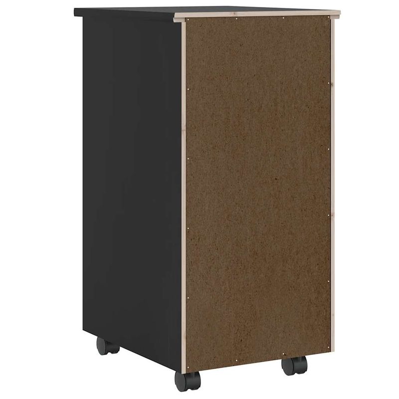 Casa si Gradina - Mobilier - Dulapuri si sifoniere - Dulapuri - Dulap rulant cu sertare „MOSS” din lemn masiv de pin negru - Infinity.ro