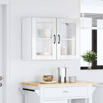 Casa si Gradina - Mobilier - Comode si corpuri - Corpuri bucatarie - Dulap bucatarie cu usa sticla Lucca lemn prelucrat alb lucios, mărime 80x31x60 cm - Infinity.ro