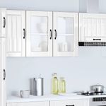 Casa si Gradina - Mobilier - Comode si corpuri - Corpuri bucatarie - Dulap bucatarie cu usa sticla Lucca lemn prelucrat alb lucios, mărime 80x31x60 cm - Infinity.ro