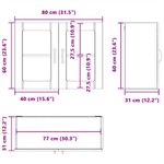 Casa si Gradina - Mobilier - Comode si corpuri - Corpuri bucatarie - Dulap bucatarie cu usa sticla Lucca lemn prelucrat alb lucios, mărime 80x31x60 cm - Infinity.ro