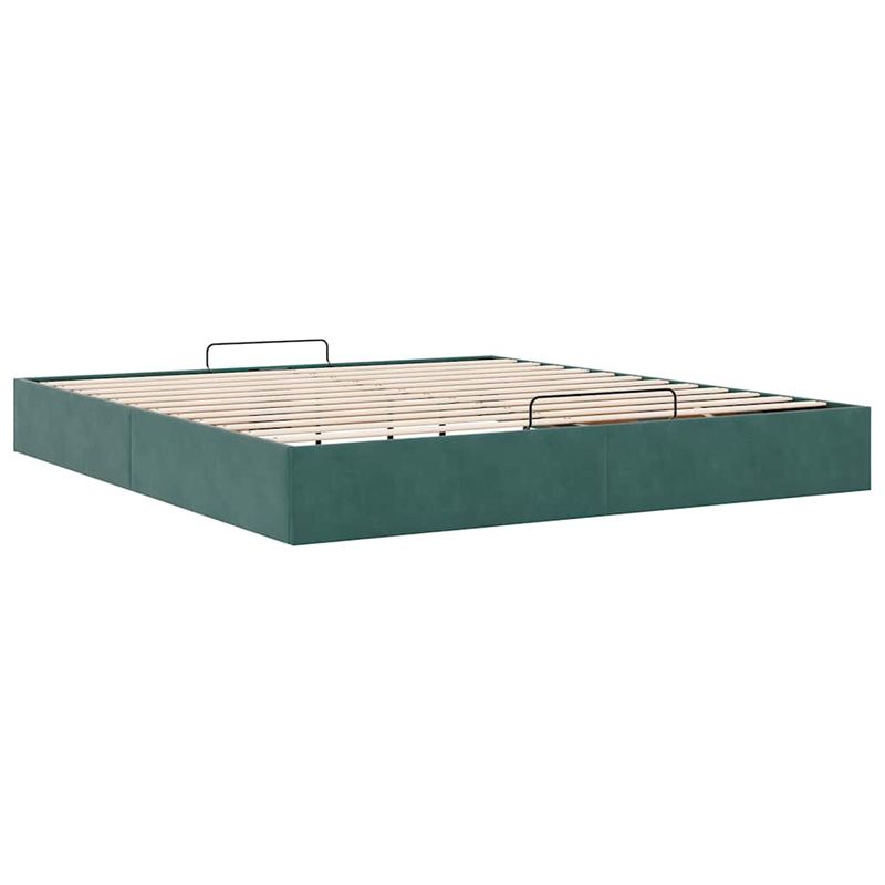 Casa si Gradina - Mobilier - Paturi si accesorii - Paturi - Cadru de pat otoman fara saltea Verde inchis 180x200 cm catifea - Infinity.ro