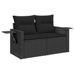 Casa si Gradina - Gradina si terasa - Mobilier exterior - Seturi mobila gradina - Set mobilier de gradina cu perne, 6 piese, negru, poliratan - Infinity.ro