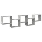 Casa si Gradina - Mobilier - Biblioteci si rafturi - Rafturi - Raft cubic perete cu 5 compartimente gri beton lemn prelucrat - Infinity.ro