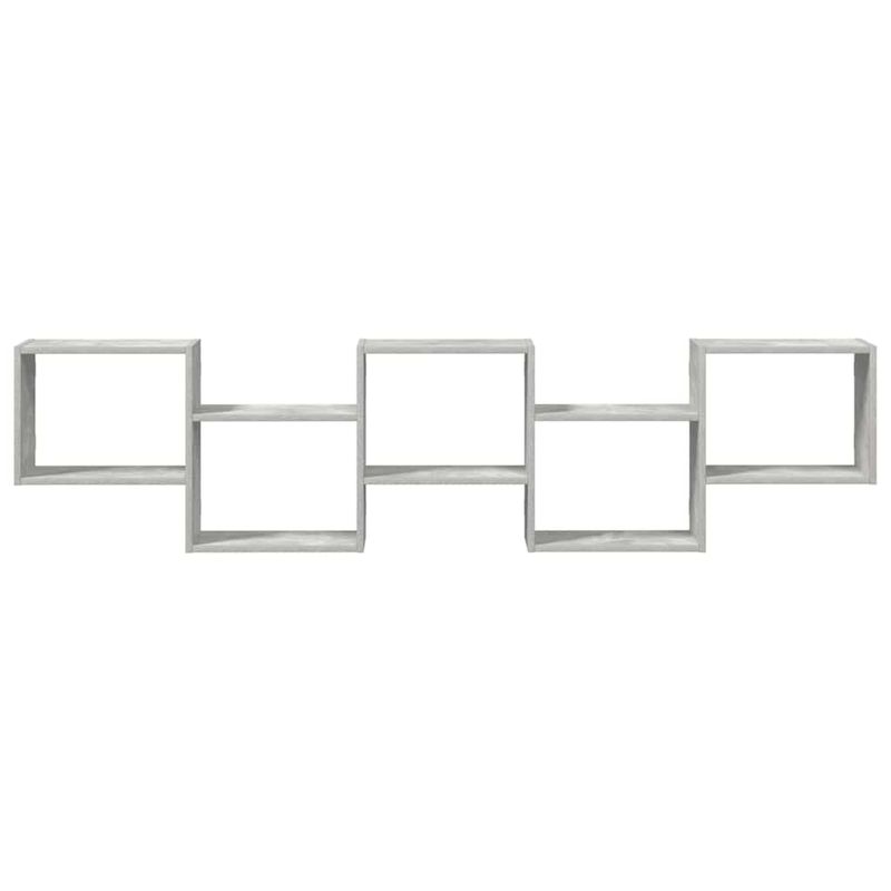 Casa si Gradina - Mobilier - Biblioteci si rafturi - Rafturi - Raft cubic perete cu 5 compartimente gri beton lemn prelucrat - Infinity.ro
