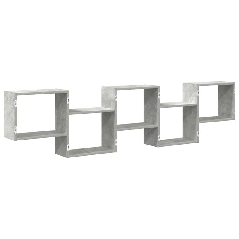 Casa si Gradina - Mobilier - Biblioteci si rafturi - Rafturi - Raft cubic perete cu 5 compartimente gri beton lemn prelucrat - Infinity.ro