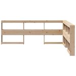 Casa si Gradina - Mobilier - Paturi si accesorii - Accesorii paturi - Tablie de pat cu biblioteca in forma de L, ceara maro lemn masiv de pin, mărime 108.5x208.5x80 cm - Infinity.ro