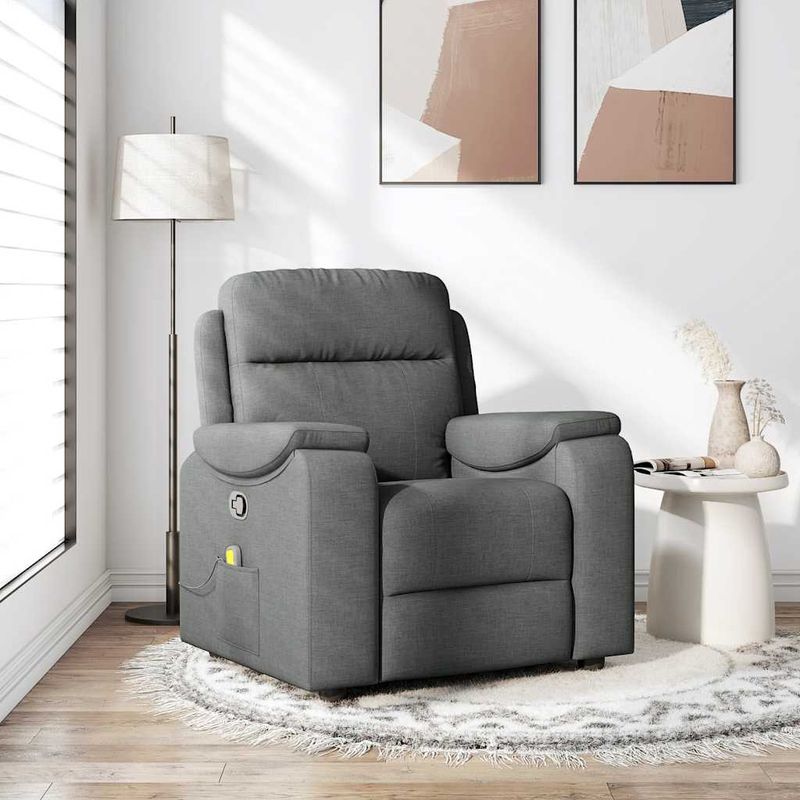 Ingrijire personala si Cosmetice - Sanatate si wellness - Articole wellness - Fotolii de masaj - Fotoliu de masaj rabatabil, gri inchis, material textil - Infinity.ro