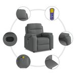 Ingrijire personala si Cosmetice - Sanatate si wellness - Articole wellness - Fotolii de masaj - Fotoliu de masaj rabatabil, gri inchis, material textil - Infinity.ro