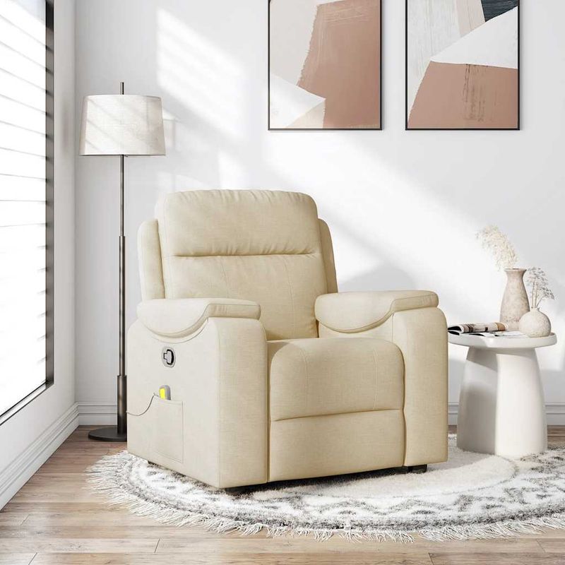 Ingrijire personala si Cosmetice - Sanatate si wellness - Articole wellness - Fotolii de masaj - Fotoliu rabatabil de masaj, crem, material textil - Infinity.ro