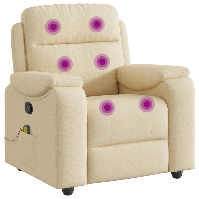 Ingrijire personala si Cosmetice - Sanatate si wellness - Articole wellness - Fotolii de masaj - Fotoliu rabatabil de masaj, crem, material textil - Infinity.ro
