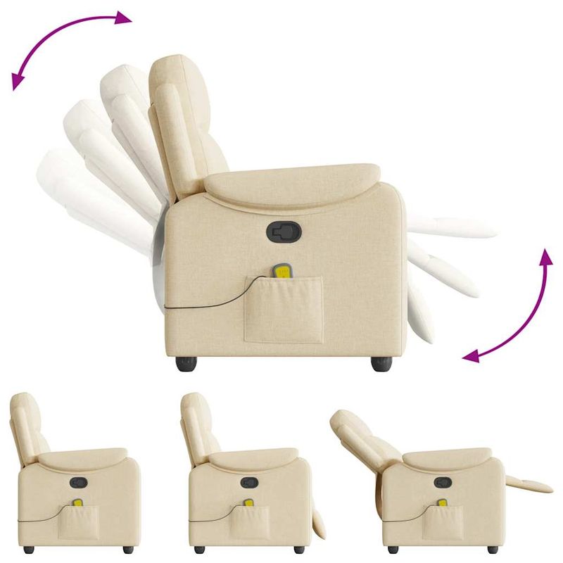 Ingrijire personala si Cosmetice - Sanatate si wellness - Articole wellness - Fotolii de masaj - Fotoliu rabatabil de masaj, crem, material textil - Infinity.ro