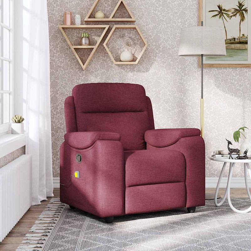 Ingrijire personala si Cosmetice - Sanatate si wellness - Articole wellness - Fotolii de masaj - Fotoliu de masaj rabatabil, rosu vin, material textil - Infinity.ro