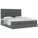 Casa si Gradina - Mobilier - Paturi si accesorii - Paturi - Cadru de pat otoman cu saltele tesatura gri inchis 160x200cm - Infinity.ro
