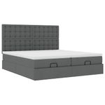 Casa si Gradina - Mobilier - Paturi si accesorii - Paturi - Cadru de pat otoman cu saltele tesatura gri inchis 160x200cm - Infinity.ro