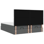 Casa si Gradina - Mobilier - Paturi si accesorii - Paturi - Cadru de pat otoman cu saltele tesatura gri inchis 160x200cm - Infinity.ro