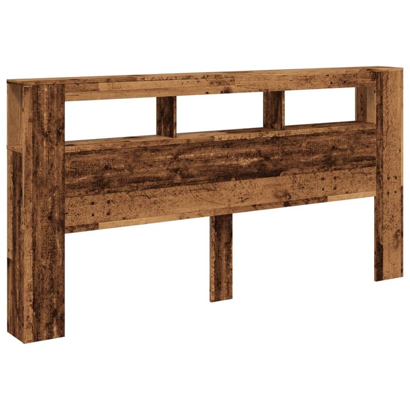 Casa si Gradina - Mobilier - Paturi si accesorii - Accesorii paturi - Tablie pat cu LED lemn vechi 200x18,5x103,5 cm lemn prelucrat - Infinity.ro