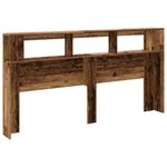 Casa si Gradina - Mobilier - Paturi si accesorii - Accesorii paturi - Tablie pat cu LED lemn vechi 200x18,5x103,5 cm lemn prelucrat - Infinity.ro