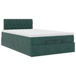 Casa si Gradina - Mobilier - Paturi si accesorii - Paturi - Cadru de pat otoman cu saltea verde inchis 120x190 cm catifea - Infinity.ro