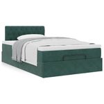 Casa si Gradina - Mobilier - Paturi si accesorii - Paturi - Cadru de pat otoman cu saltea verde inchis 120x190 cm catifea - Infinity.ro