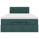 Casa si Gradina - Mobilier - Paturi si accesorii - Paturi - Cadru de pat otoman cu saltea verde inchis 120x190 cm catifea - Infinity.ro