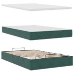 Casa si Gradina - Mobilier - Paturi si accesorii - Paturi - Cadru de pat otoman cu saltea verde inchis 120x190 cm catifea - Infinity.ro
