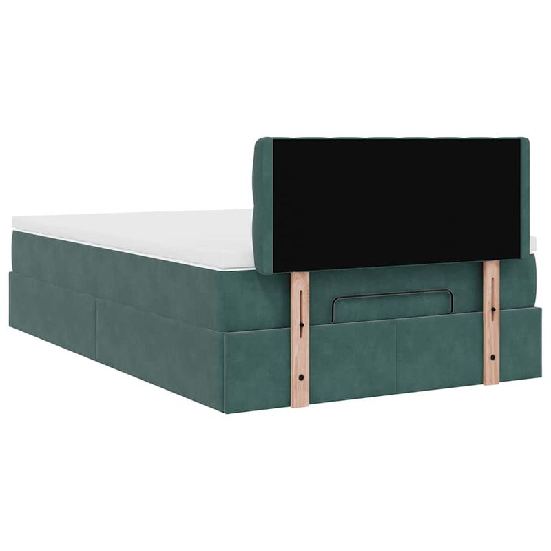 Casa si Gradina - Mobilier - Paturi si accesorii - Paturi - Cadru de pat otoman cu saltea verde inchis 120x190 cm catifea - Infinity.ro