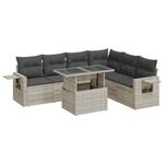 Casa si Gradina - Gradina si terasa - Mobilier exterior - Seturi mobila gradina - Set canapele de gradina cu perne, 7piese gri deschis poliratan - Infinity.ro