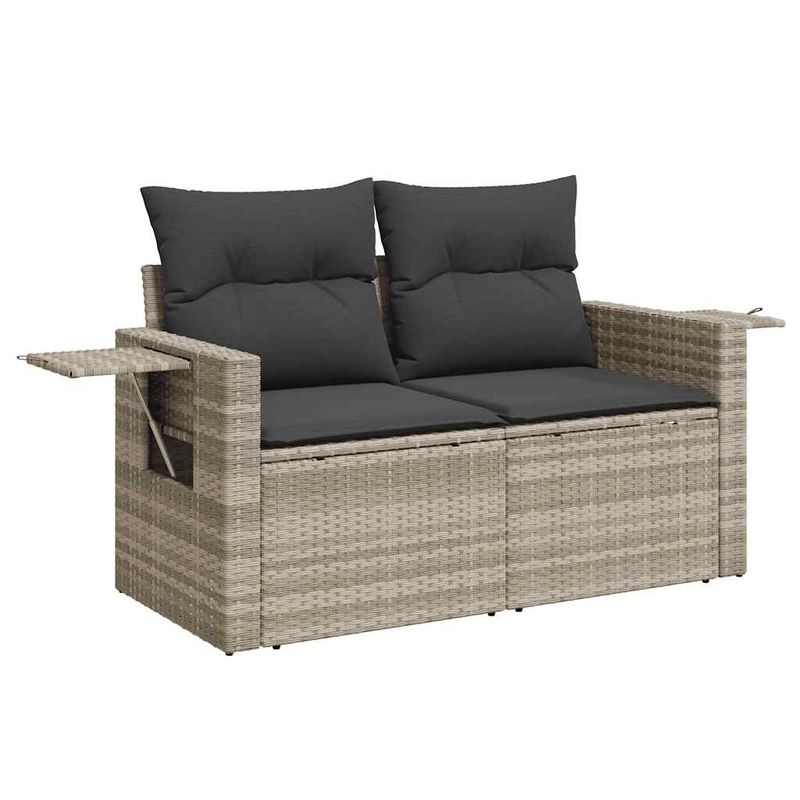 Casa si Gradina - Gradina si terasa - Mobilier exterior - Seturi mobila gradina - Set canapele de gradina cu perne, 7piese gri deschis poliratan - Infinity.ro
